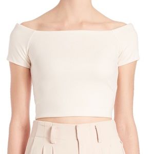 Alice + Olivia short sleeve crop top, size L